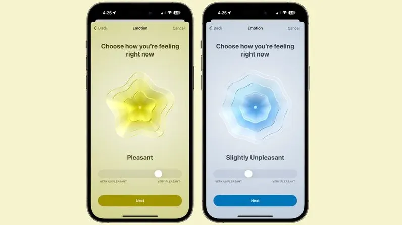 기분 추적: 건강 앱의 애니메이션 개선