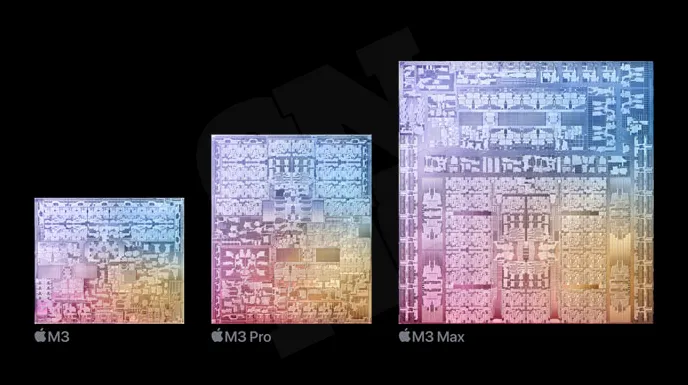 애플 M3 칩 시리즈 m3 M3Pro M3Max M3 프로 M3 실리콘 구조도