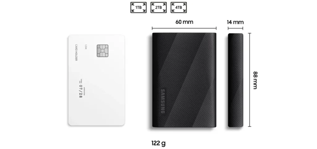 외장 SSD T9 USB 3.2  크기 사이즈